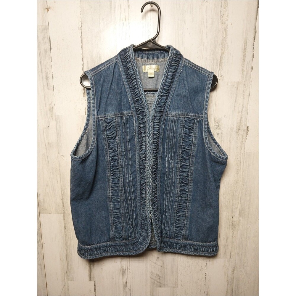 Vintage Passports Women's 1X Textured Denim Vest